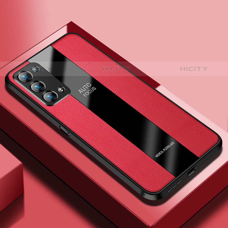 Custodia Silicone Morbida In Pelle Cover S03 per Oppo Reno6 Pro 5G Rosso