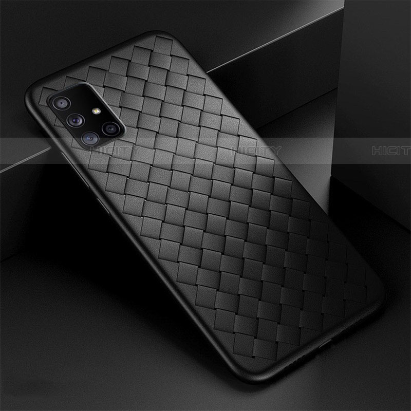 Custodia Silicone Morbida In Pelle Cover S03 per Samsung Galaxy A71 5G Nero