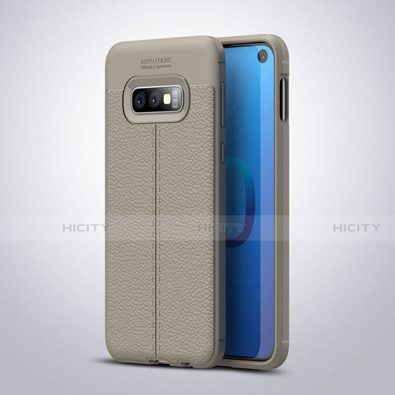 Custodia Silicone Morbida In Pelle Cover S03 per Samsung Galaxy S10e Grigio