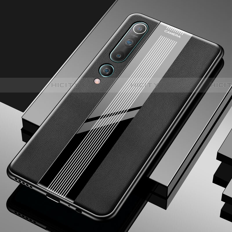 Custodia Silicone Morbida In Pelle Cover S03 per Xiaomi Mi 10 Nero