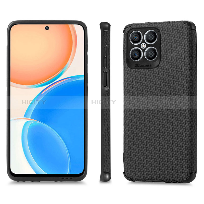 Custodia Silicone Morbida In Pelle Cover S03D per Huawei Honor X8 4G Nero