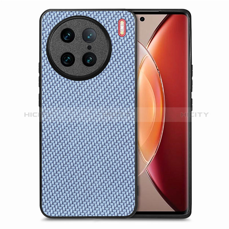 Custodia Silicone Morbida In Pelle Cover S03D per Vivo X90 Pro 5G Blu