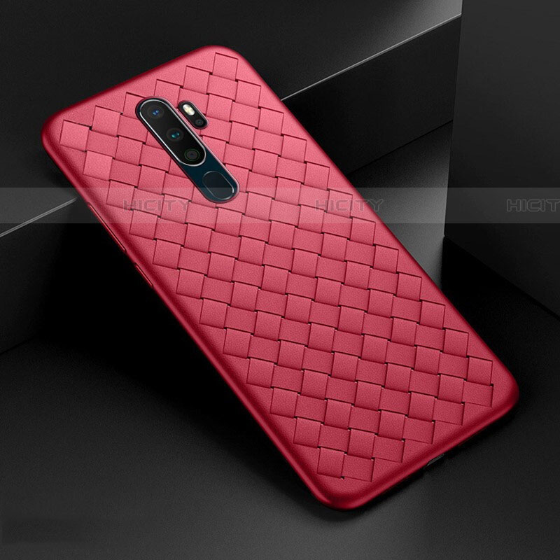 Custodia Silicone Morbida In Pelle Cover S04 per Oppo A11 Rosso