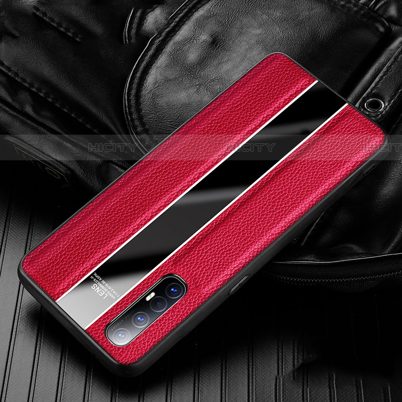 Custodia Silicone Morbida In Pelle Cover S04 per Oppo Find X2 Neo Rosso