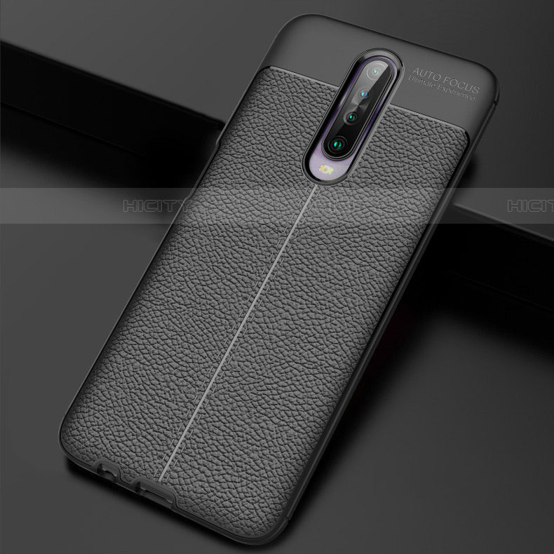 Custodia Silicone Morbida In Pelle Cover S04 per Xiaomi Poco X2 Nero