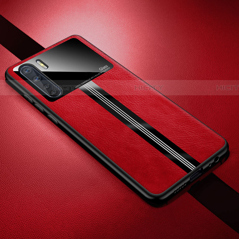 Custodia Silicone Morbida In Pelle Cover S05 per Oppo A91 Rosso