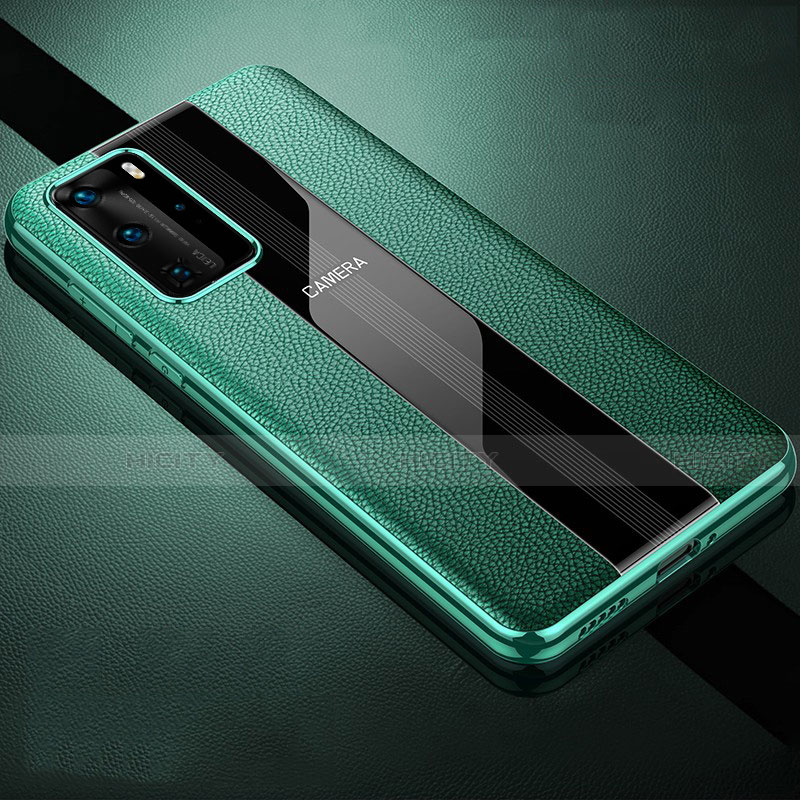 Custodia Silicone Morbida In Pelle Cover S06 per Huawei P40 Pro Verde