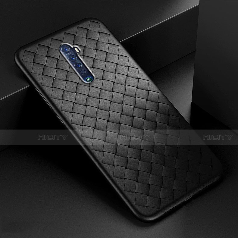 Custodia Silicone Morbida In Pelle Cover S07 per Oppo Reno2 Nero