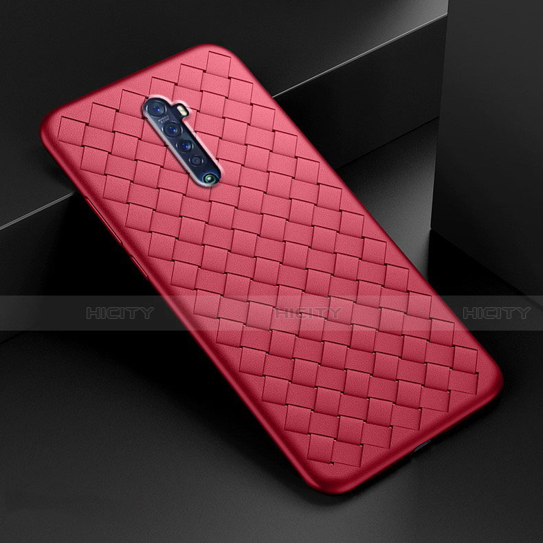 Custodia Silicone Morbida In Pelle Cover S07 per Oppo Reno2 Rosso