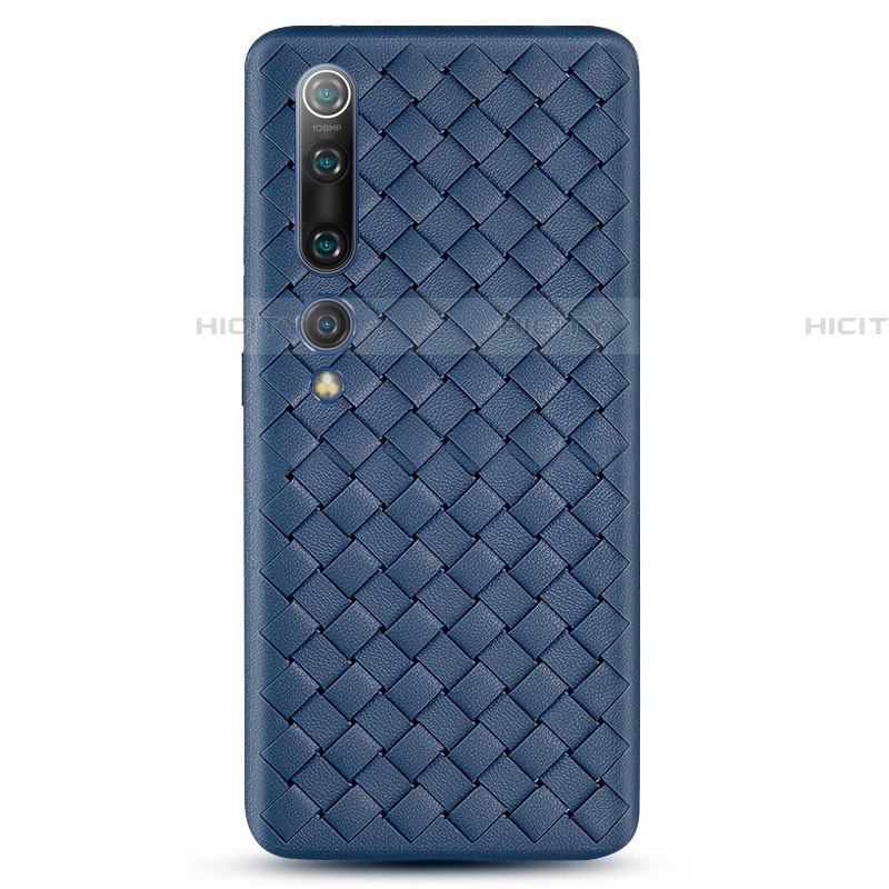 Custodia Silicone Morbida In Pelle Cover S07 per Xiaomi Mi 10 Blu