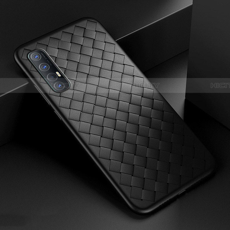 Custodia Silicone Morbida In Pelle Cover S08 per Oppo Reno3 Pro Nero