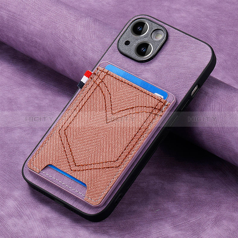 Custodia Silicone Morbida In Pelle Cover SD1 per Apple iPhone 13 Lavanda