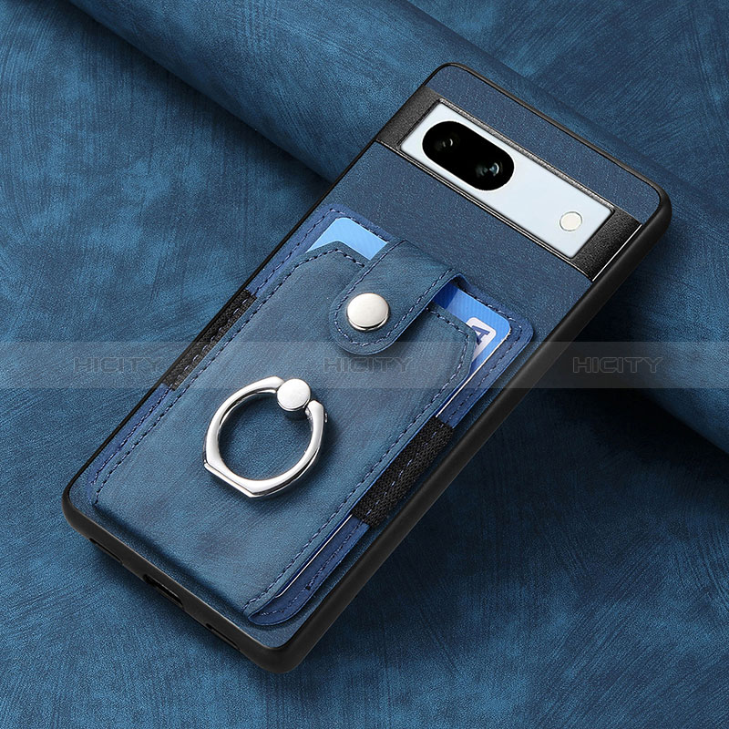 Custodia Silicone Morbida In Pelle Cover SD1 per Google Pixel 7a 5G Blu