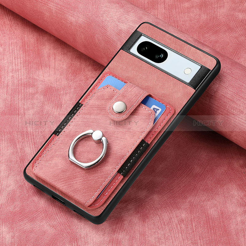 Custodia Silicone Morbida In Pelle Cover SD1 per Google Pixel 7a 5G Rosa