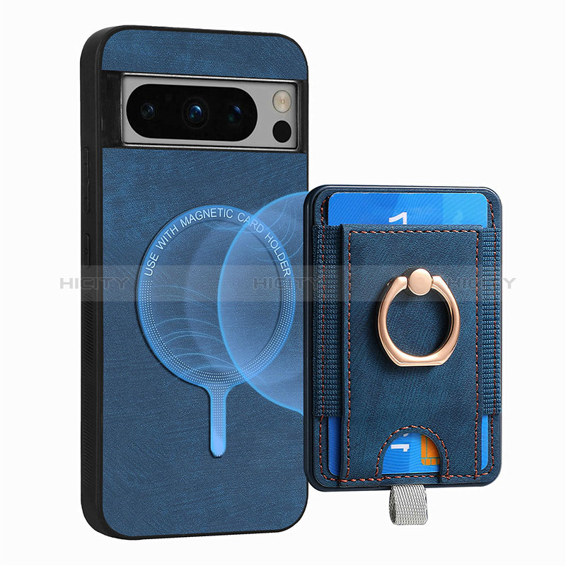 Custodia Silicone Morbida In Pelle Cover SD1 per Google Pixel 8 Pro 5G Blu