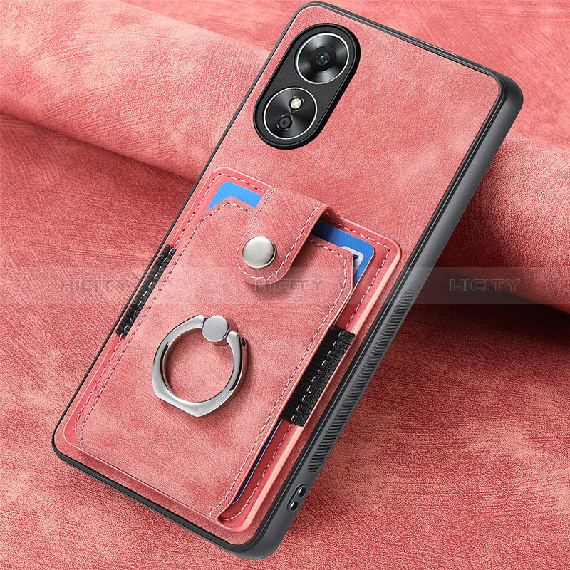 Custodia Silicone Morbida In Pelle Cover SD1 per Oppo A17 Rosa