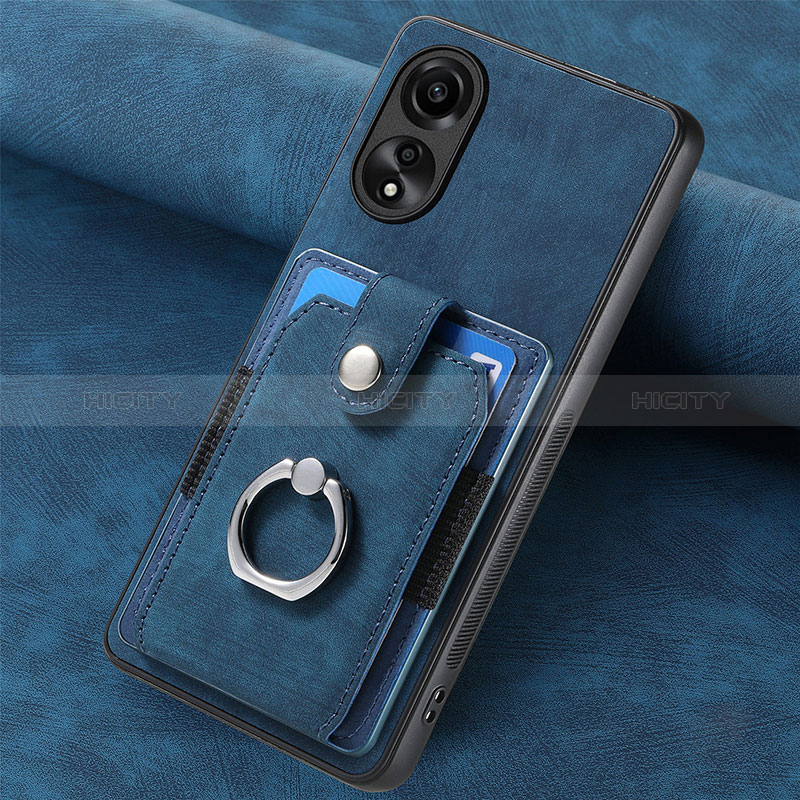 Custodia Silicone Morbida In Pelle Cover SD1 per Oppo A78 4G Blu