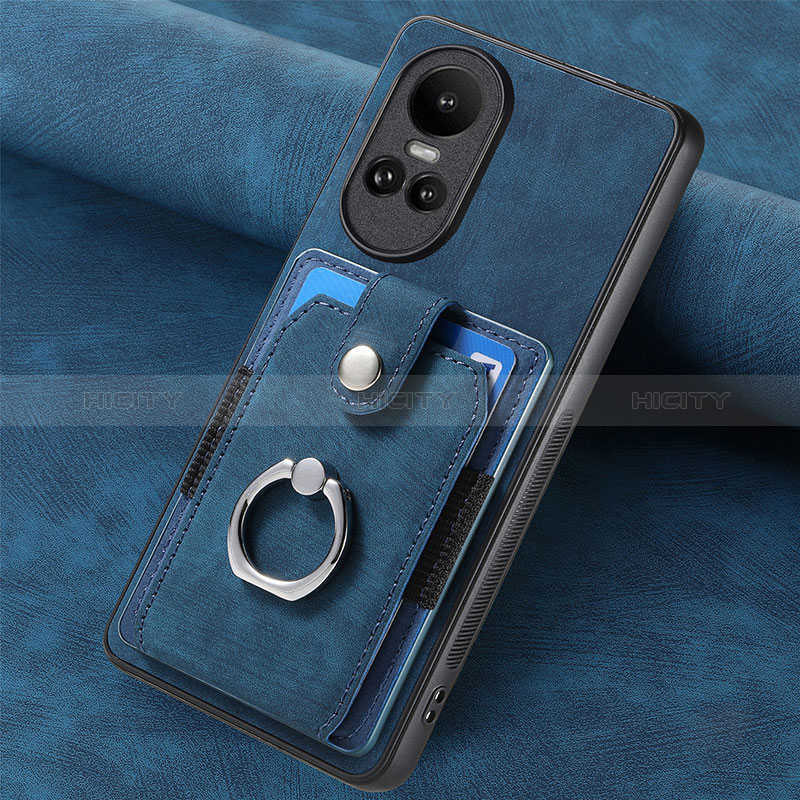 Custodia Silicone Morbida In Pelle Cover SD1 per Oppo Reno10 5G Blu