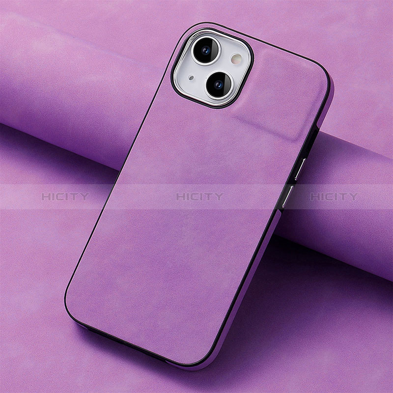 Custodia Silicone Morbida In Pelle Cover SD13 per Apple iPhone 15 Lavanda