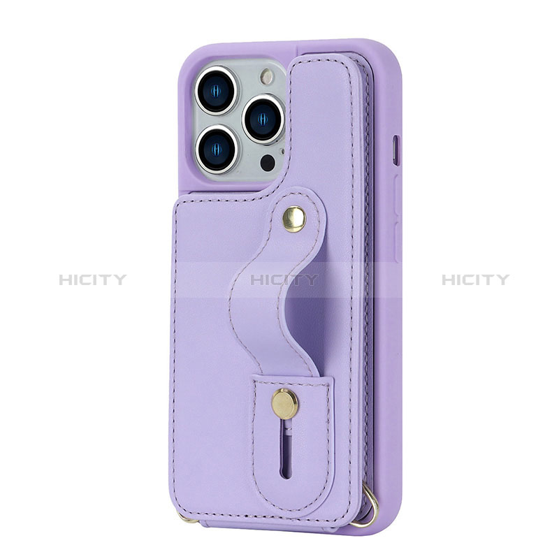 Custodia Silicone Morbida In Pelle Cover SD14 per Apple iPhone 13 Pro Max Viola