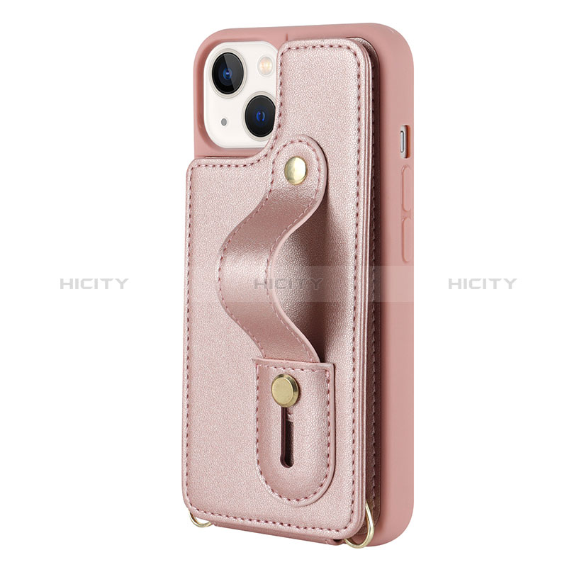 Custodia Silicone Morbida In Pelle Cover SD14 per Apple iPhone 14 Oro Rosa