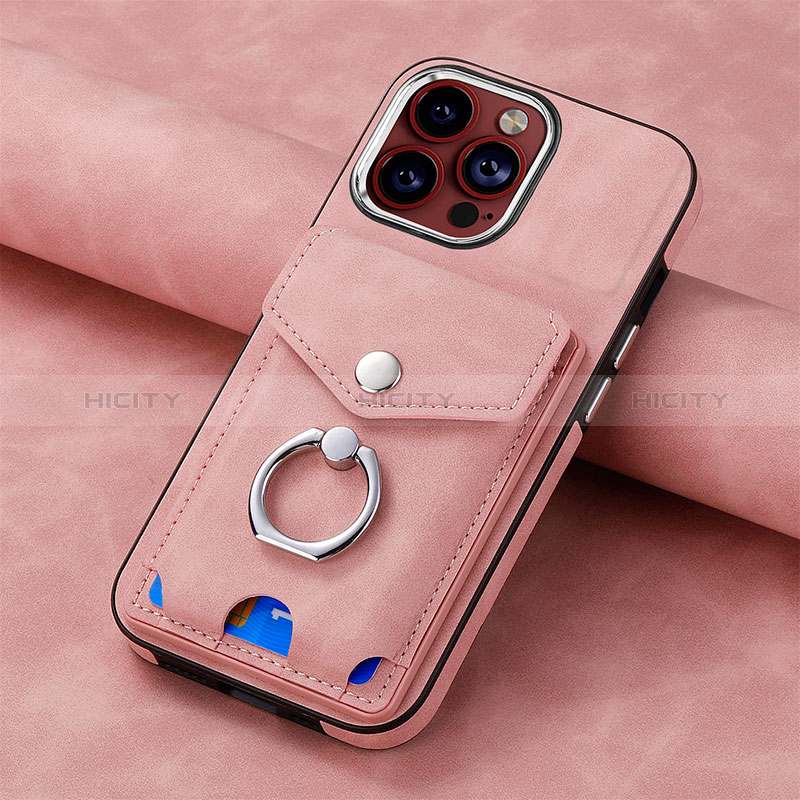 Custodia Silicone Morbida In Pelle Cover SD15 per Apple iPhone 15 Pro Rosa