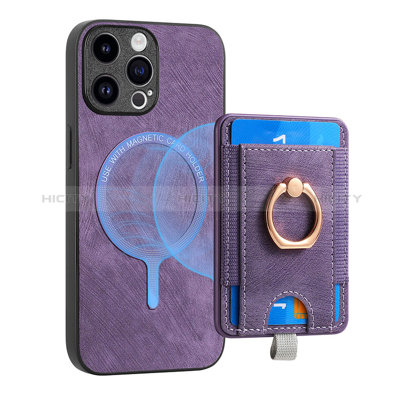 Custodia Silicone Morbida In Pelle Cover SD17 per Apple iPhone 15 Pro Lavanda