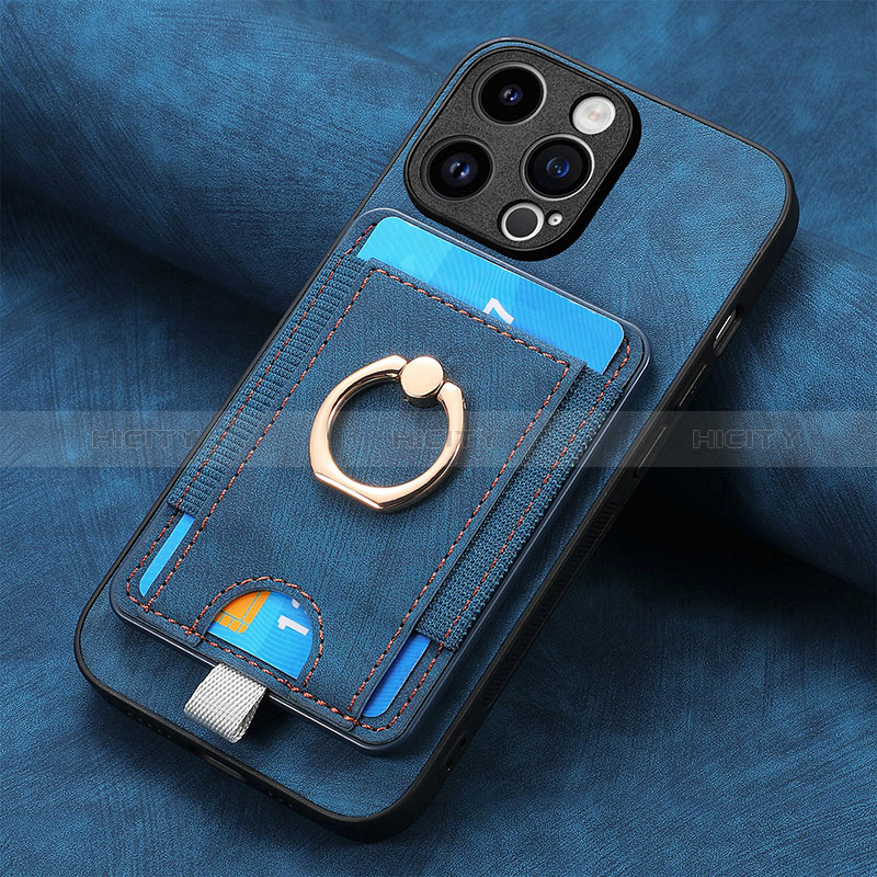 Custodia Silicone Morbida In Pelle Cover SD18 per Apple iPhone 15 Pro Blu