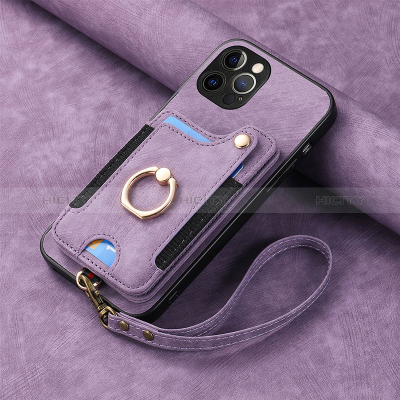 Custodia Silicone Morbida In Pelle Cover SD2 per Apple iPhone 15 Pro Lavanda