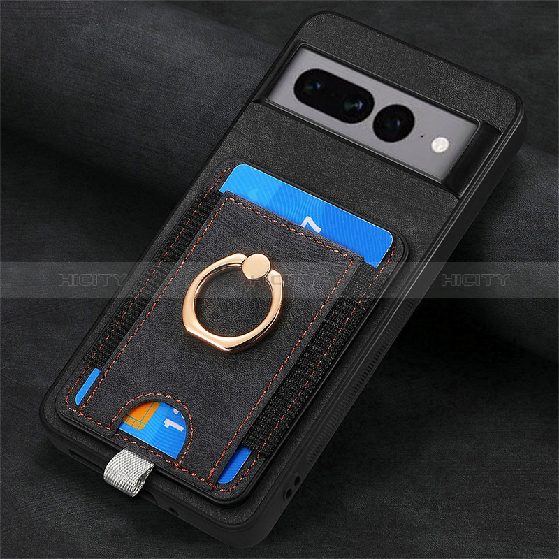 Custodia Silicone Morbida In Pelle Cover SD2 per Google Pixel 7 Pro 5G Nero