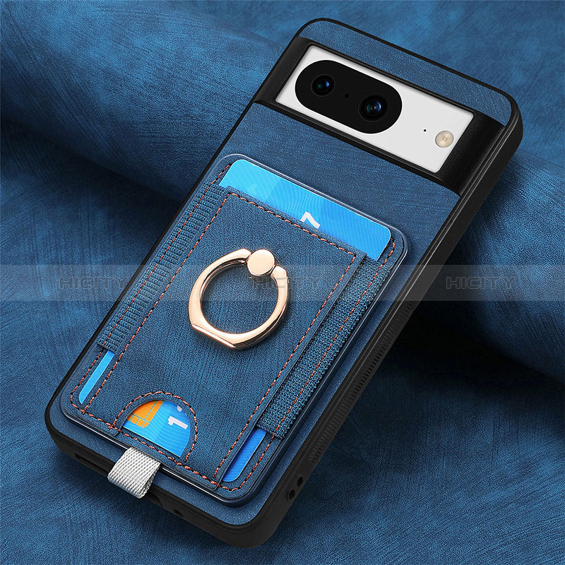 Custodia Silicone Morbida In Pelle Cover SD2 per Google Pixel 8 5G Blu