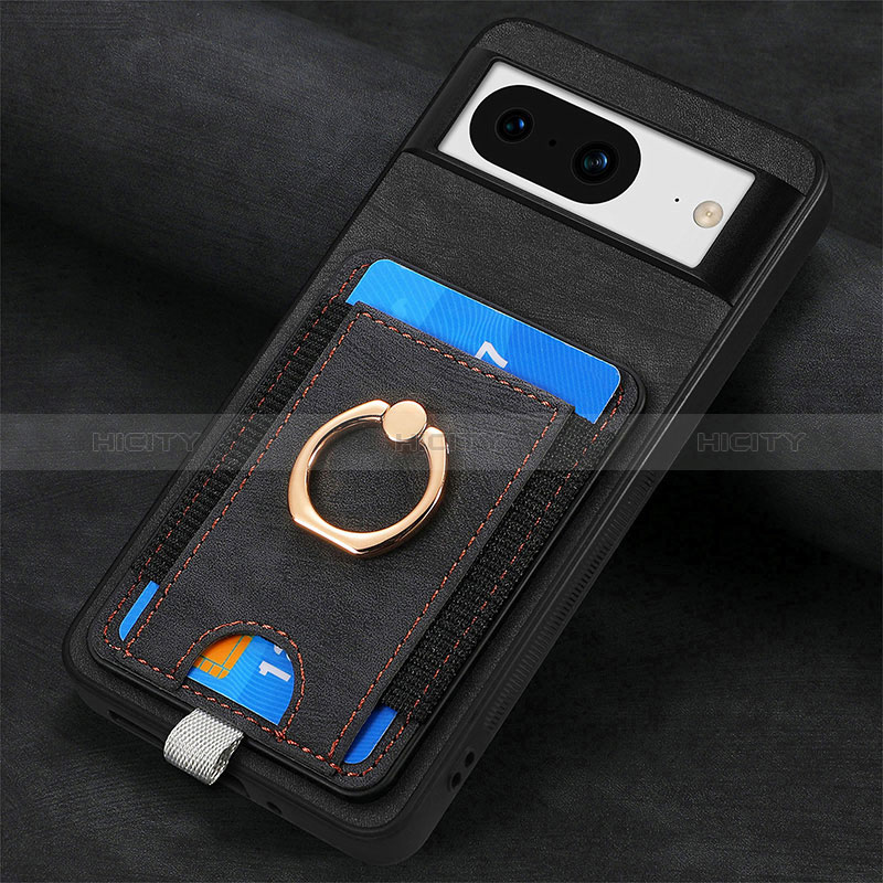 Custodia Silicone Morbida In Pelle Cover SD2 per Google Pixel 8 5G Nero