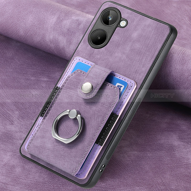 Custodia Silicone Morbida In Pelle Cover SD2 per Realme 10 4G Lavanda