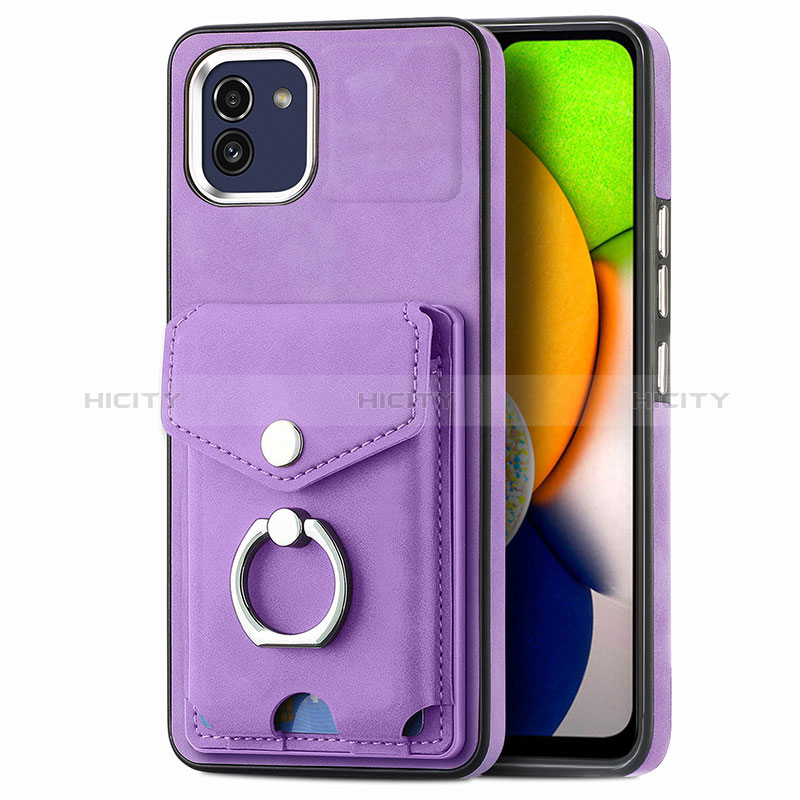 Custodia Silicone Morbida In Pelle Cover SD2 per Samsung Galaxy A03 Viola