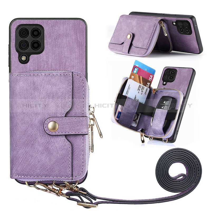 Custodia Silicone Morbida In Pelle Cover SD2 per Samsung Galaxy A12 Lavanda