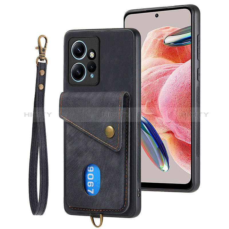 Custodia Silicone Morbida In Pelle Cover SD2 per Xiaomi Redmi Note 12 4G Nero