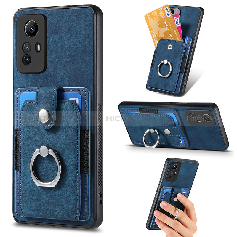 Custodia Silicone Morbida In Pelle Cover SD2 per Xiaomi Redmi Note 12S Blu