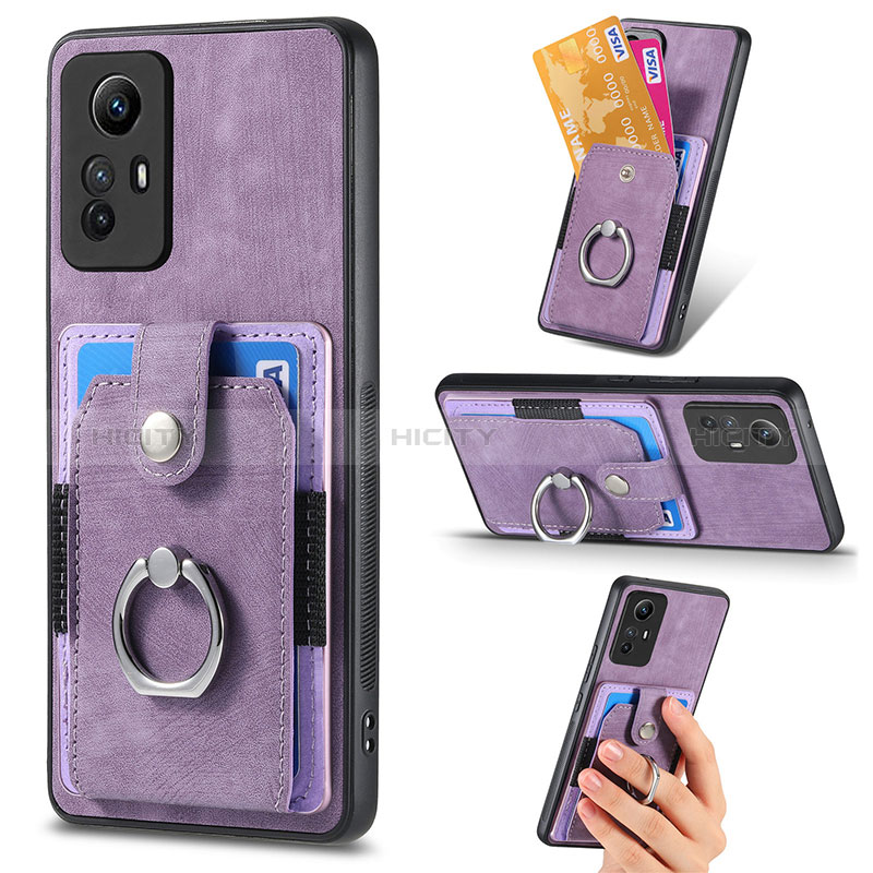 Custodia Silicone Morbida In Pelle Cover SD2 per Xiaomi Redmi Note 12S Lavanda