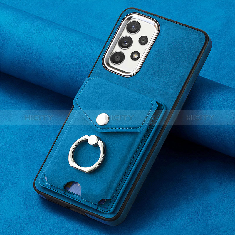 Custodia Silicone Morbida In Pelle Cover SD3 per Samsung Galaxy A52 5G Blu