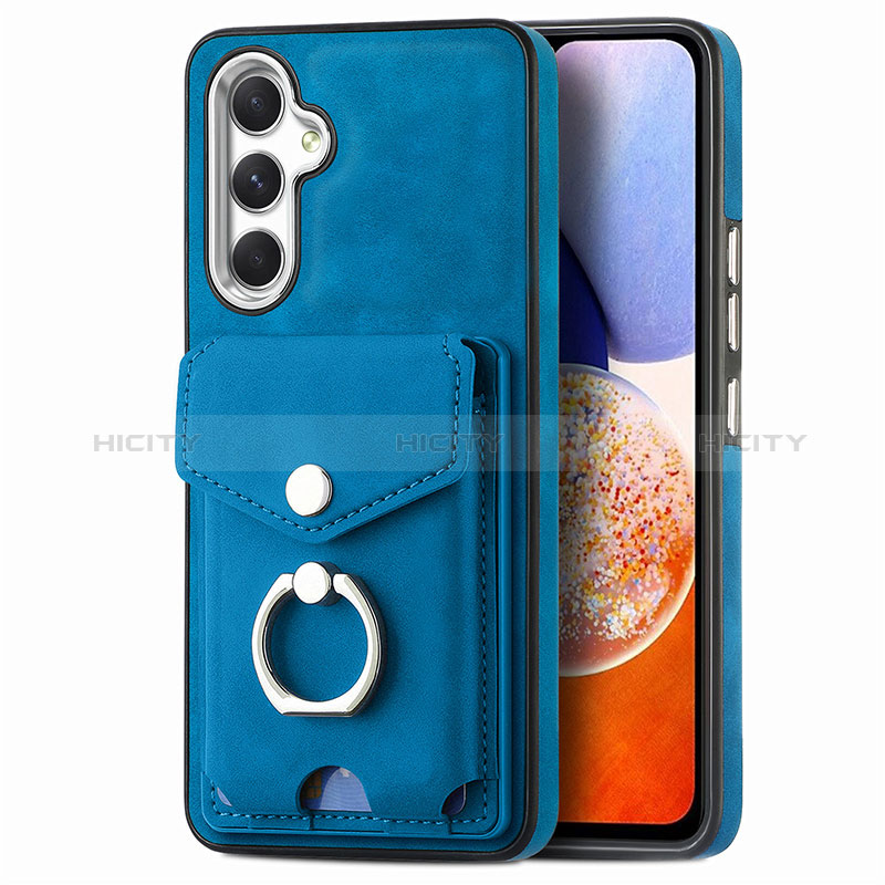 Custodia Silicone Morbida In Pelle Cover SD4 per Samsung Galaxy A14 4G Blu