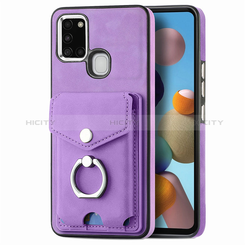 Custodia Silicone Morbida In Pelle Cover SD4 per Samsung Galaxy A21s Viola