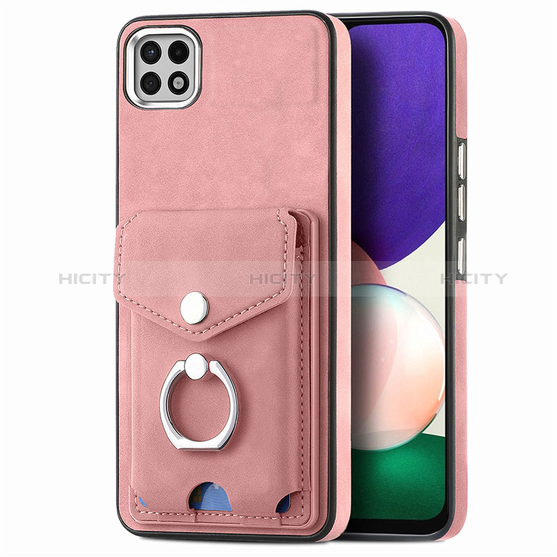 Custodia Silicone Morbida In Pelle Cover SD4 per Samsung Galaxy A22 5G Rosa