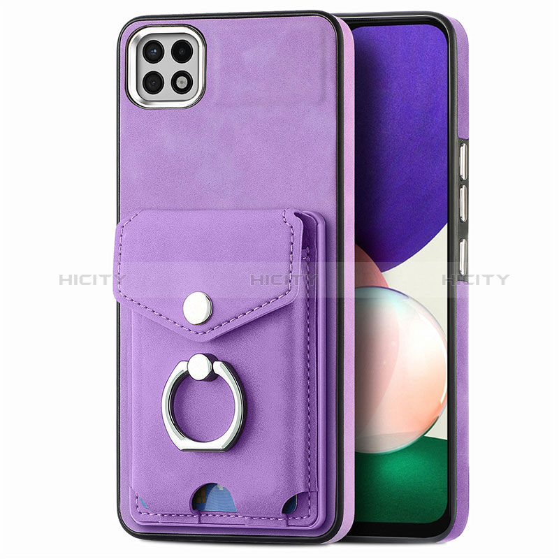 Custodia Silicone Morbida In Pelle Cover SD4 per Samsung Galaxy A22s 5G Viola