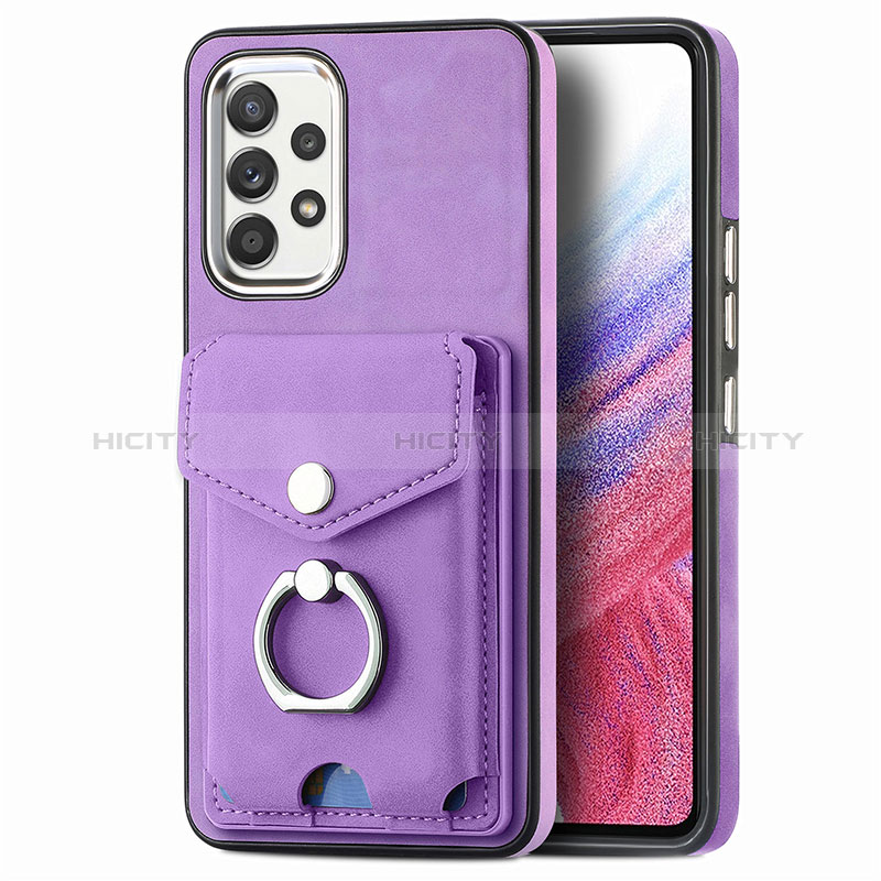 Custodia Silicone Morbida In Pelle Cover SD4 per Samsung Galaxy A53 5G Viola