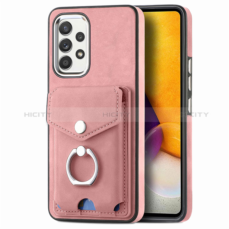 Custodia Silicone Morbida In Pelle Cover SD4 per Samsung Galaxy A72 4G Rosa