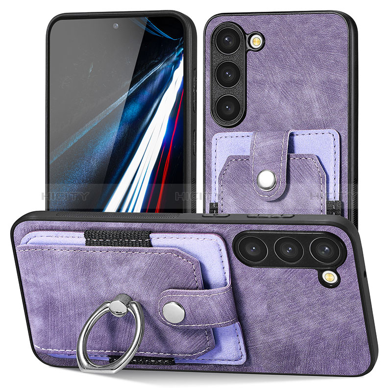 Custodia Silicone Morbida In Pelle Cover SD5 per Samsung Galaxy S22 5G Lavanda