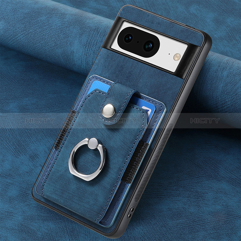 Custodia Silicone Morbida In Pelle Cover SD6 per Google Pixel 8 5G Blu