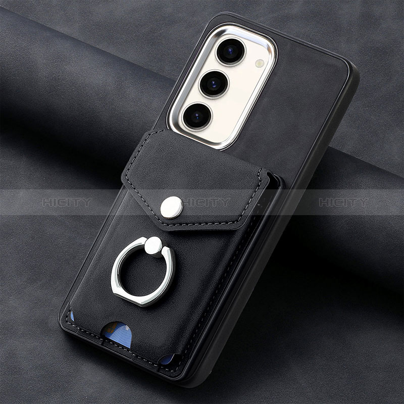 Custodia Silicone Morbida In Pelle Cover SD6 per Samsung Galaxy S23 5G Nero