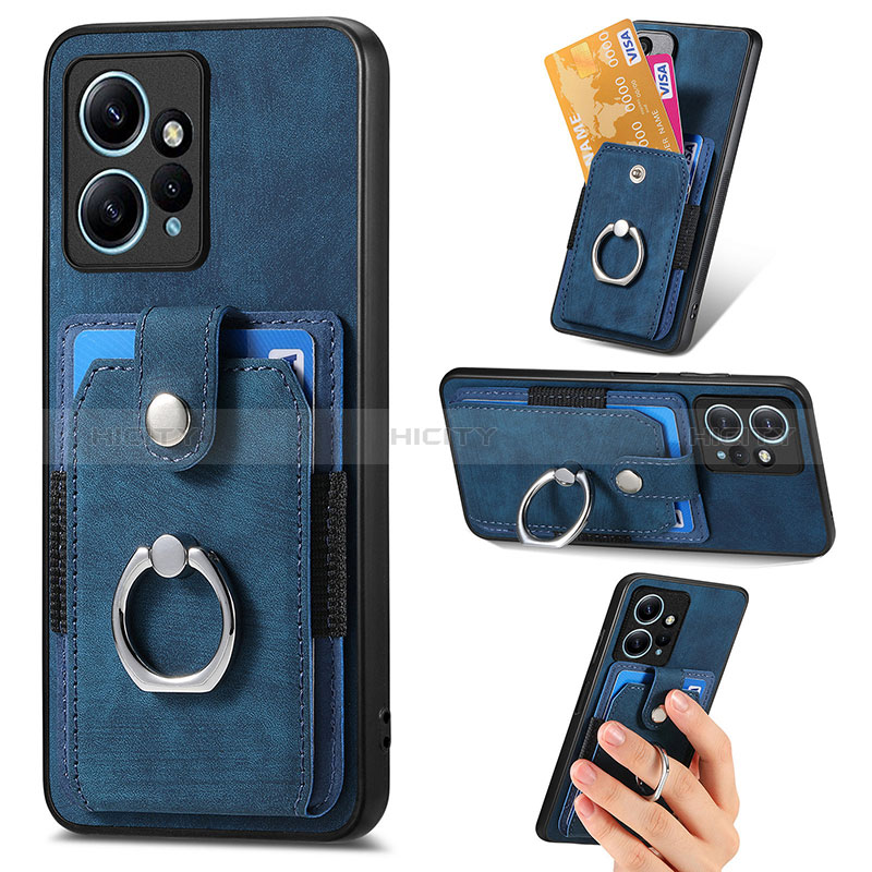 Custodia Silicone Morbida In Pelle Cover SD6 per Xiaomi Redmi Note 12 4G Blu