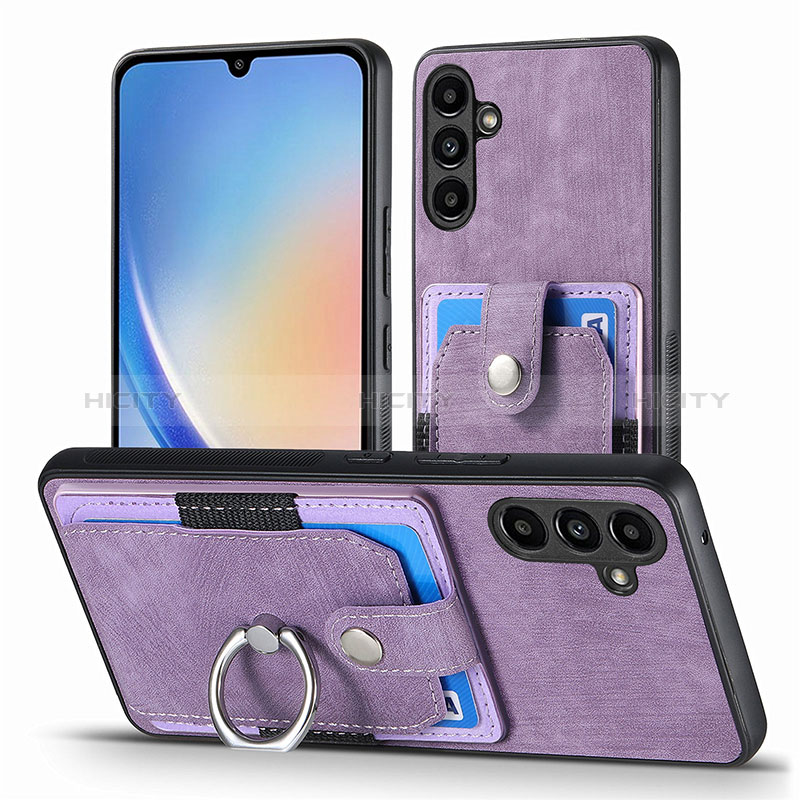 Custodia Silicone Morbida In Pelle Cover SD7 per Samsung Galaxy A34 5G Lavanda